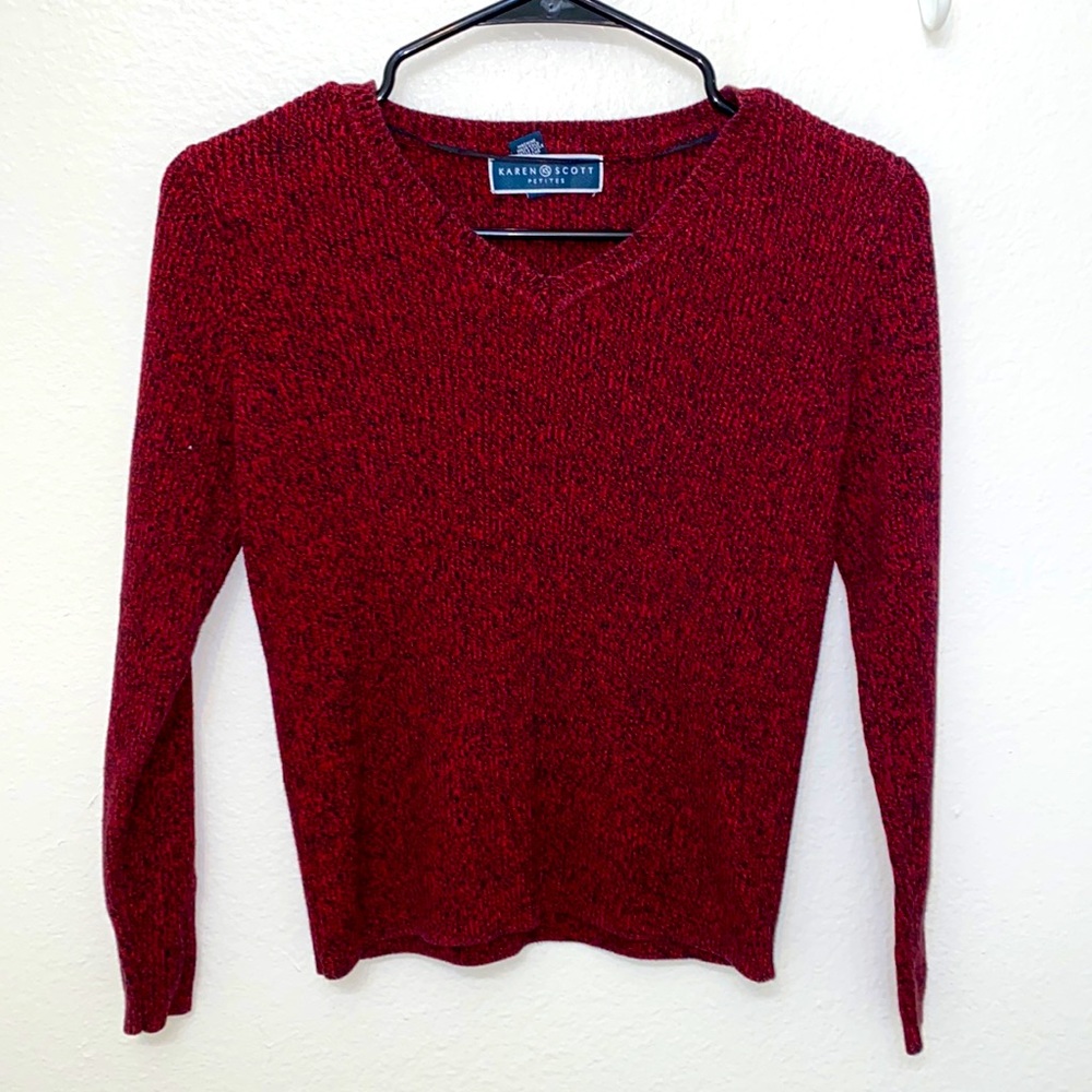 Karen Scott knit sweater blouse. Size PP